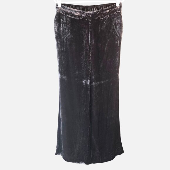 Sundance Pants Silk Blend Velvet Wide Leg Pull On Gray Velour Relaxed Size Small - Picture 1 of 11